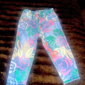 Baby Gap faded floral print jeans. Size 4T. Good condition